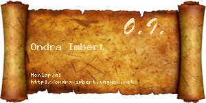 Ondra Imbert névjegykártya
